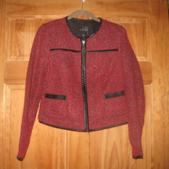 The Limited Red/Gray/Black Zip Up Blazer with Two Front Pockets - Picture 1 of 2